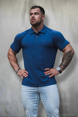 Muscle Fit All-Day Polo T-Shirt - Storm Blue