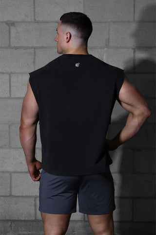 Sleeveless Box Cut Tank Top - Black
