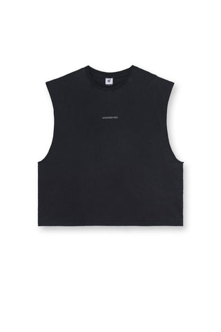 Sleeveless Box Cut Tank Top - Black