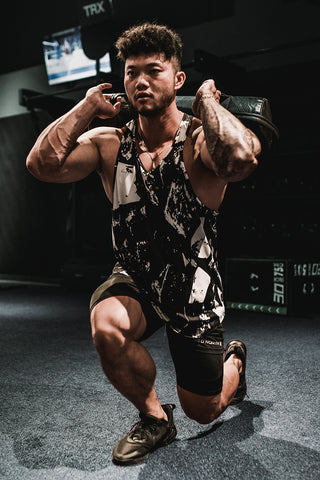 Graphic Muscle Stringer - Abstract Black