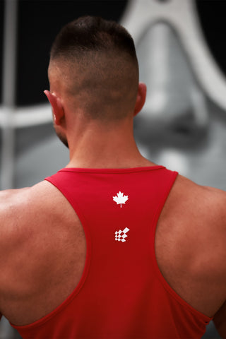 Fast-Dry Bodybuilding Workout Stringer - Red Canada Logo
