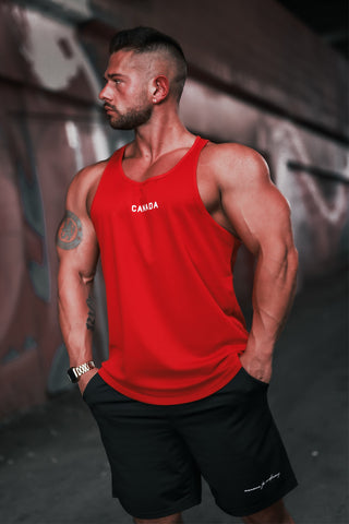 Fast-Dry Bodybuilding Workout Stringer - Red Canada Logo